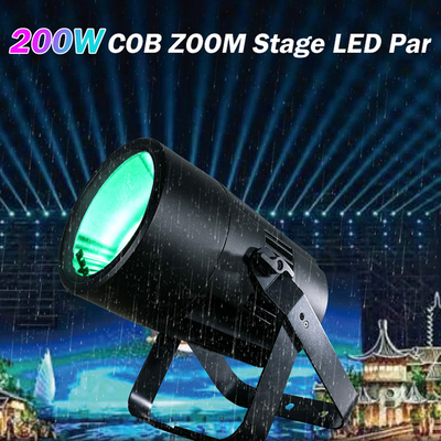 Wasserdichtes LED-Zoom COB Par 200W RGBW 4in1 Licht Hohe Helligkeit für Kirchentheater Hochzeit