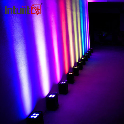 IP54 Mini Uplights 4X12W Akku-Spotlight 4 LEDs Wireless DMX & IR Fernleuchten Disco Club Party Bühnenlicht