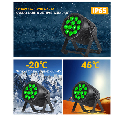12*20w RGBWA+UV LED Außenwasserdichte Aufleuchten Wireless Dmx Batteriepar Licht für Hausdekoration Bühneffekte Veranstaltung Club