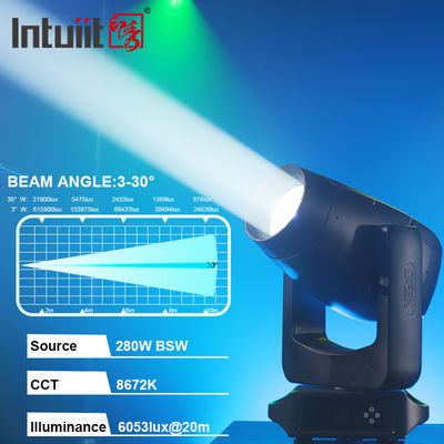 IP66 280w Highlight Wasserdichtes Bewegtes Kopflicht IP66 Beam Spot Waschen Außenkonzert Bühne Sharpy Beam Dj Lichter
