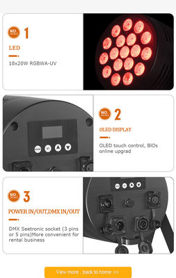 Guter Preis 18x20w LED Par Light Bar RGBWA UV 6in1 Aluminium DMX Bühnenlicht für Hochzeit DJ Party Disco Club