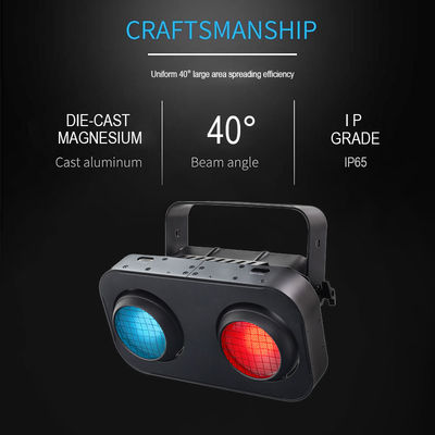 200W RGB 2IN1 DMX COB Par 2x100W 2 Eyes LED Audience Blinder Light 2 Eyes Warm Cool White Audience Cob Light for Wedding Bars