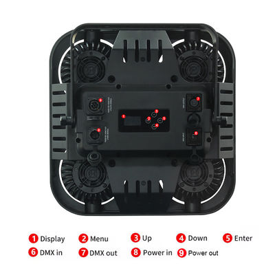 400W Wasserdichte 4-Augen-Blinder-Scheinwerfer mit RGB Warmweiß Bernstein Farben für Bühne LED Blinder IP65 Publikumslicht