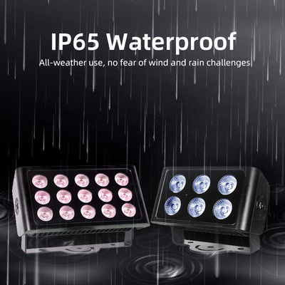 15x5W RGBW 4-in-1 IP65 Außen-LED-Fludscheinwerfer DMX512 wasserdichtes Weitlicht für Garten-, Bühnen- und Gebäudebeleuchtung