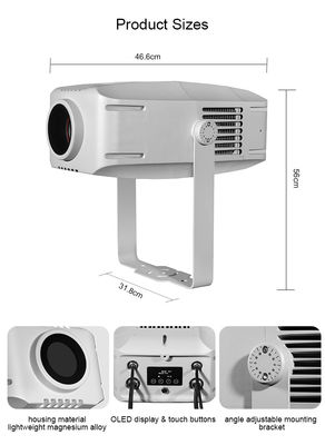 200W wasserdicht Ip65 Außen Innenwerbung Gobo Led Zoom Logo Projektor Licht