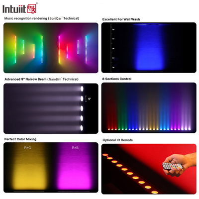 IP20 24x2W RGBW 4in1 Batterie drahtlos Smart Sound-active Control LED Wandspüler-Streifenlicht