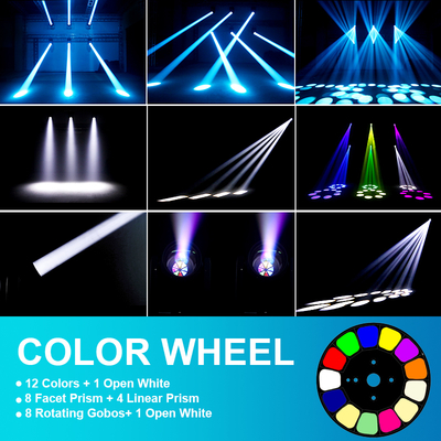 2025 Neu 200W Beam Moving Head LED Acht-Farben-Rad-Effekt für Bühnenbeleuchtung