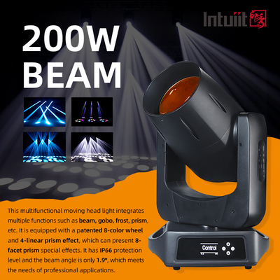 2025 Neu 200W Beam Moving Head LED Acht-Farben-Rad-Effekt für Bühnenbeleuchtung