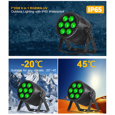 7x20W RGBWA+UV 6-in-1 IP65 Outdoor LED PAR Scheinwerfer — DMX512 Wasserdichte Wash-Beleuchtung für Bühne, Hochzeit & Events