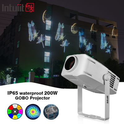 Professioneller 200W Outdoor Wasserdichter Werbe LED Rotierender Gobo Logo Projektor Projektionsstrahler IP65