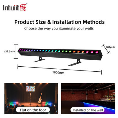 24x2W RGBW 4-in-1 LED Linear Wall Washer Bar — DMX512 Soundaktivierte Bühnenwaschlicht für Gebäude & Veranstaltungen