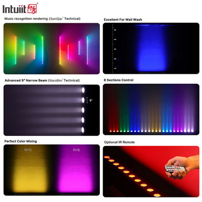 24x2W RGBW 4-in-1 LED Linear Wall Washer Bar — DMX512 Soundaktivierte Bühnenwaschlicht für Gebäude & Veranstaltungen