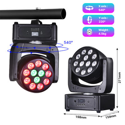 12*8W Moving Head LED DJ Licht RGBW Wash Beam DMX512 Sound Activated Bühnenbeleuchtung für Hochzeiten, Disco-Partys