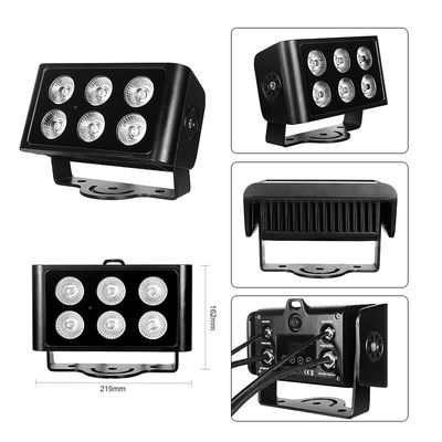 6 x 5 W RGBW 4-in-1-LED-Flutlicht für den Außenbereich, IP65, wasserdicht, DMX512, architektonisches Waschlicht, Wandfluter für den Bau von Gartenfassaden