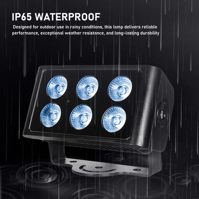 6 x 5 W RGBW 4-in-1-LED-Flutlicht für den Außenbereich, IP65, wasserdicht, DMX512, architektonisches Waschlicht, Wandfluter für den Bau von Gartenfassaden