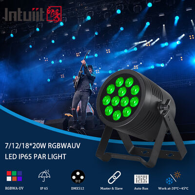 LED 7/12/18X20W Rgbwa Uv 6In1 Wasserdichte DMX 512 LED Par Scheinwerfer für Outdoor-Projekte