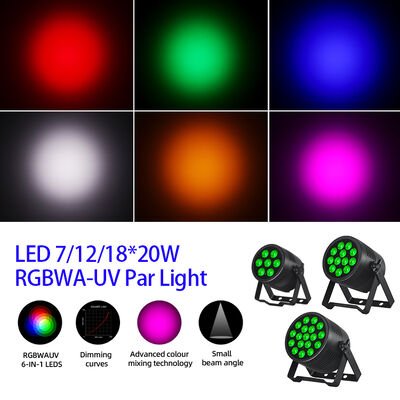 LED 7/12/18X20W Rgbwa Uv 6In1 Wasserdichte DMX 512 LED Par Scheinwerfer für Outdoor-Projekte