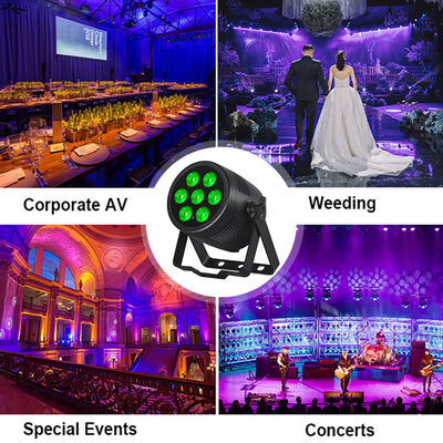 IP65 Waterproof Aluminum LED Par Light 7x20W RGBWA UV 6in1 DMX512 Professional Stage Uplight for Outdoor Event Wedding Show