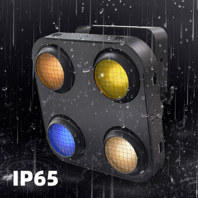 400W Wasserdichte 4-Augen-Blinder-Scheinwerfer mit RGB Warmweiß Bernstein Farben für Bühne LED Blinder IP65 Publikumslicht