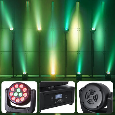 Warmverkauf 12pcs 8W RGBW 4in1 Mini LED Beam Wasch bewegliche Kopflicht DMX Control Sound Aktive Bühnenlampe für Nachtclub KTV