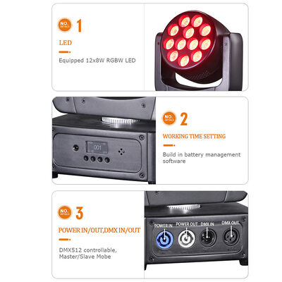 Warmverkauf 12pcs 8W RGBW 4in1 Mini LED Beam Wasch bewegliche Kopflicht DMX Control Sound Aktive Bühnenlampe für Nachtclub KTV
