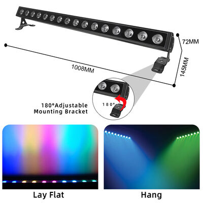 IP65 Outdoor 16x5W RGBW 4-in-1 LED-Linienwandspüler-Lampenlicht DMX512 Bühnenarchitektur Waschbeleuchtung