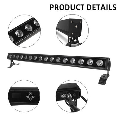 IP65 Outdoor 16x5W RGBW 4-in-1 LED-Linienwandspüler-Lampenlicht DMX512 Bühnenarchitektur Waschbeleuchtung