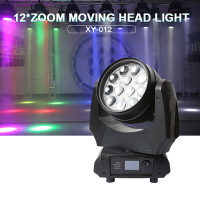 Hot Sale LED Bewegtes Kopfwaschlicht 12x10W RGBW 4in1 DMX512 professionelle Bühnenfarblampe für Hochzeitsfeier KTV