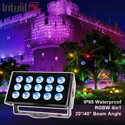 Professionelles, wasserdichtes IP65-LED-Flutlicht, 15 x 5 W, RGBW, 4-in-1-Landschaftsstrahler für den Außenbereich, architektonisches Waschlicht aus Aluminium