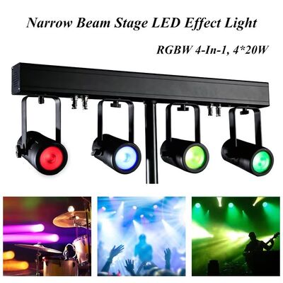 4x20W RGBW 4-in-1 LED PAR Uplighting Kit ️ 4.5° Narrow Beam DMX512 Bühnenwaschsystem für Hochzeiten, DJs & Events