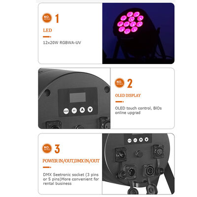12*20W RGBWA+UV 6in1 LED Par Licht IP65 Outdoor Wasserdicht DMX512 Bühne Uplighting für Hochzeit DJ Party