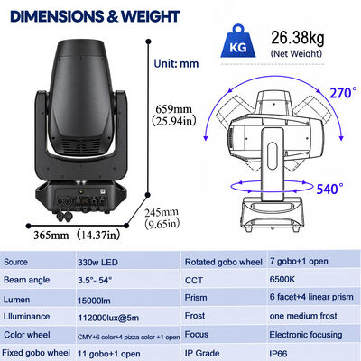 Stage Lights 330W LED 4IN1 BSWF Moving Head Dj Lights