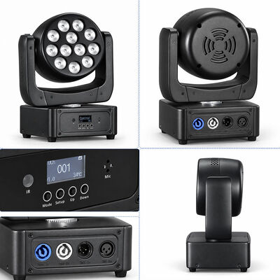 12x8w Rgbw Led Moving Head Wash Dmx Dj Portable Stage Lights for Events