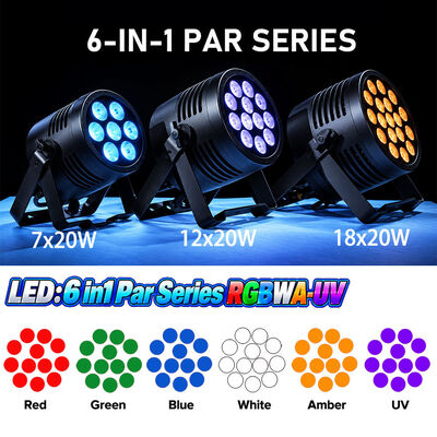 Dmx Led Stage Rgbwauv 6in1 Par Light For Wedding Party Event DJ Show