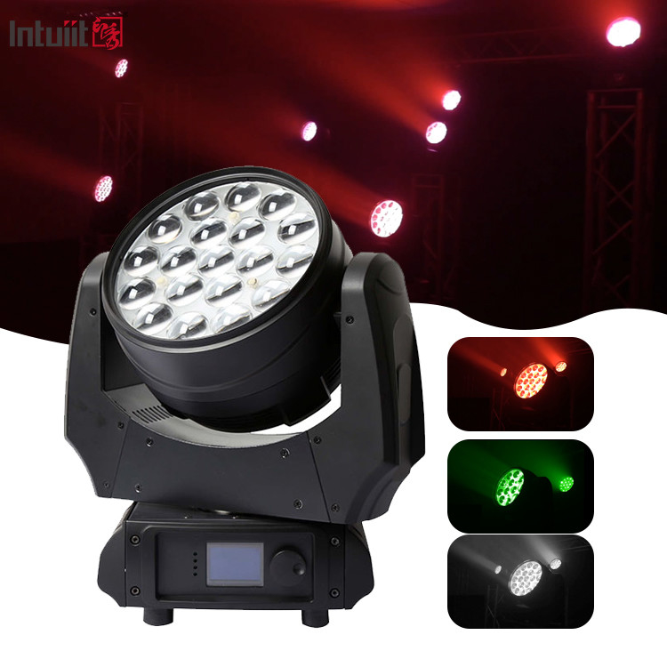 Hochwertige Waschmaschine Zoom Bewegliche Kopflicht 19x10w 4in1 RGBW Led Bewegliche Kopf für Konzert Teil