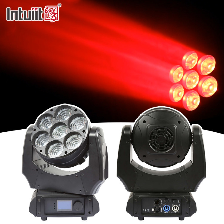 LED-Lichter 7x40w RGBW 4in1 Sharpy Beam mit Zoom Wasch Bühnenbeleuchtung DJ-Leuchten