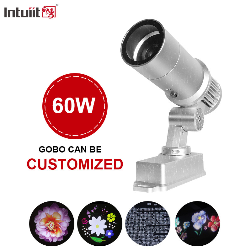 60W Gobo Projektor Custom Logo Led Light HD Bild für den Außenbereich Ip65 Drehwerbung Projektionslicht für Hochzeit