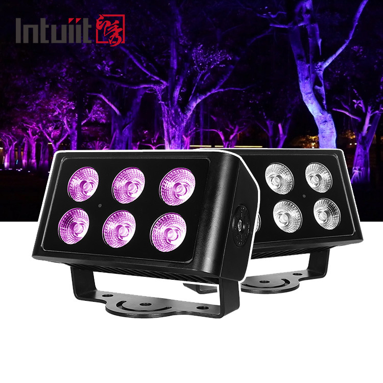 IP65 wasserdicht 6x5W RGBW 4 in 1 LED-Flutlicht DMX-Steuerung Flugzeug-Spotlicht Hintergrund-Flecken DJ-Disco-Bühnenbeleuchtung