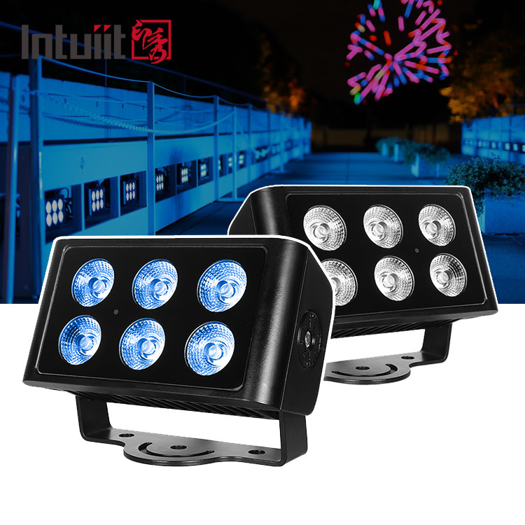 Gebäudefassaden 6x5W IP65 LED Architekturdekorationslicht Schmalstrahllampe Quadrat Außenlicht Scheinwerfer