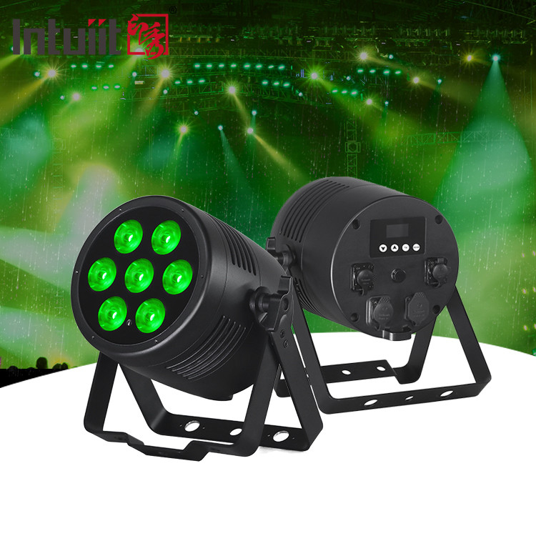 Wasserdicht drahtlos DMX Außen 7x20W RGBWA UV 6in1 IP65 LED Par Light Aufleuchtung Außen