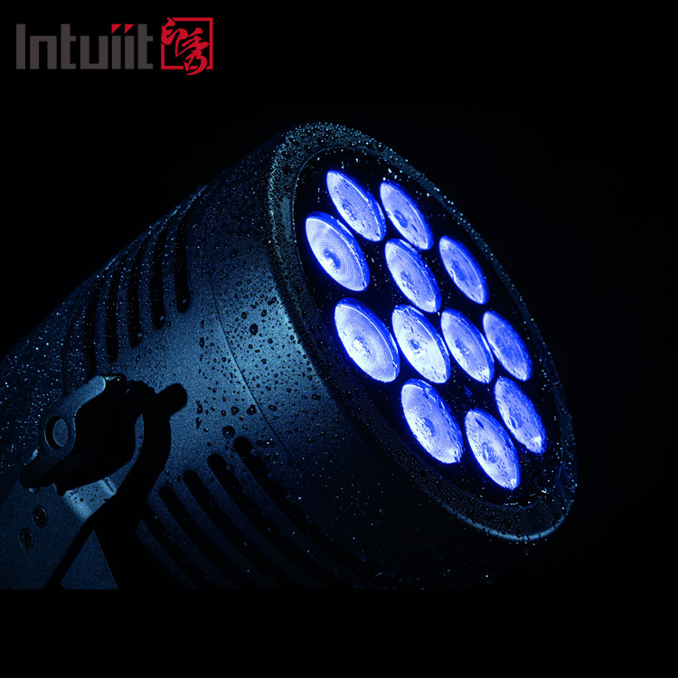IP65 wasserdichtes Outdoor-DJ-Bühnenlicht 12x20W RGBWA UV 6in1 Aluminium LED Par Geräuschloses Disco Wascheffekt mit DMX512