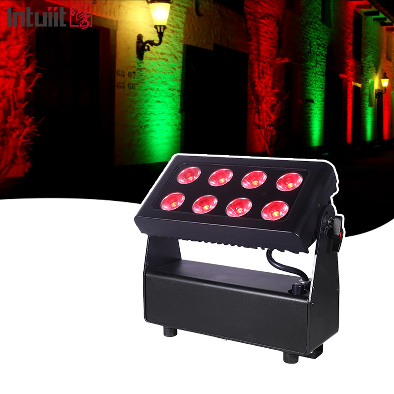 8X15W Stadtfarblicht RGBW 4in1 IP54 wasserdicht Wandwaschmaschine Licht für DJ Bar Outdoor Konzertbühne Batteriebetrieb