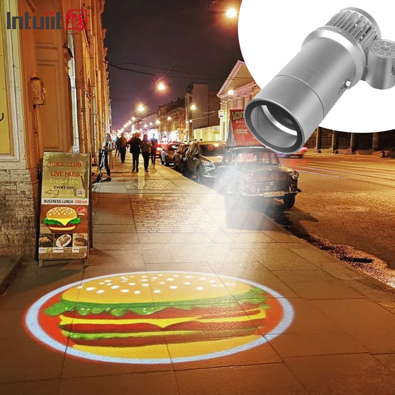Kundenspezifische Werbeprojektionslampe 60W Rotierende Outdoor- und Indoor-Beleuchtung HD LED Logo Projektor Licht