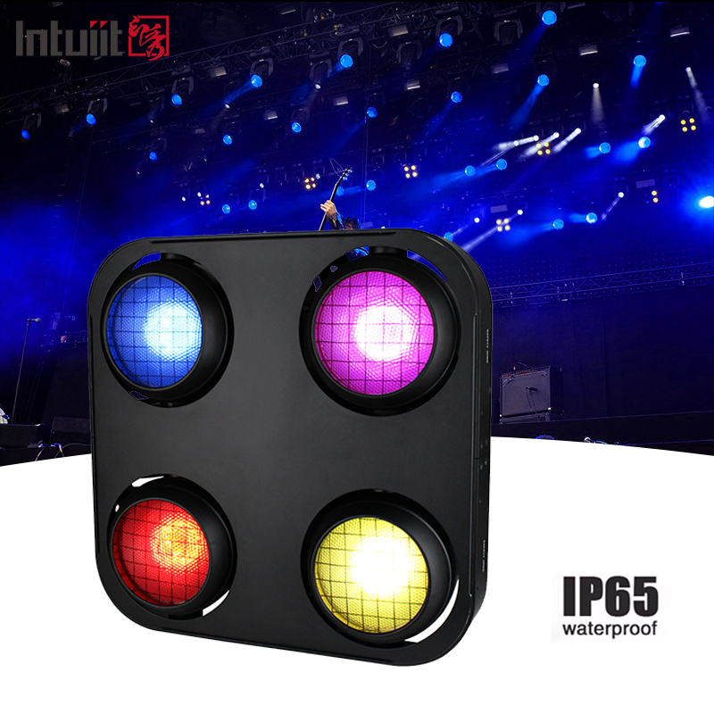 IP65 2in1 Amber & Warmweiß Wasserdichter Cob Bühnenblender 4x90W 4Eyes Publikum Dmx512 LED COB Blinder Licht