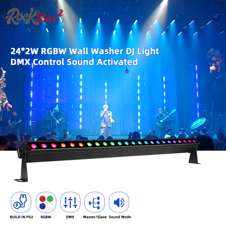 24*2W RGBW 4in1 Led Wandspülbar Tonmodus Dj Hochzeit Stadt Veranstaltungen Bühne Led Waschlicht