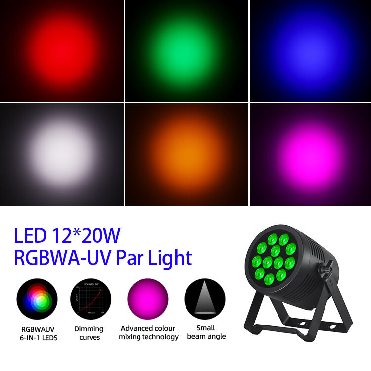 Profi IP65 Wasserdicht LED Par Licht 12x20W RGBWA+UV 6in1 DMX512 Bühnenwaschlicht für Hochzeitsfeiern im Freien Veranstaltung DJ Disco