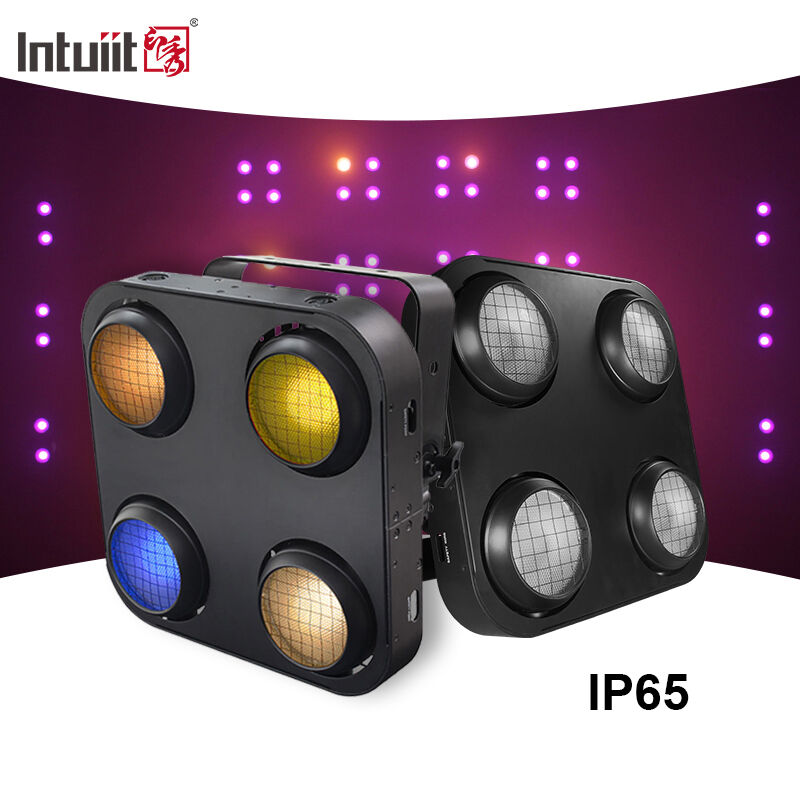 400W Wasserdichte 4-Augen-Blinder-Scheinwerfer mit RGB Warmweiß Bernstein Farben für Bühne LED Blinder IP65 Publikumslicht