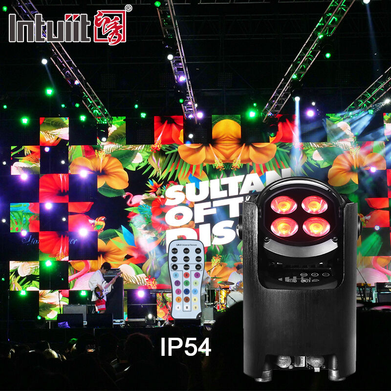 Professionelle IP54 Wireless DMX Batterie LED Par Light 4*12W RGBW 4-in-1 - Fernbedienung Hochzeitsbeleuchtung