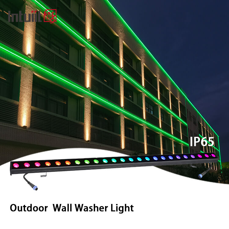 IP65 LED-Wandspüler für den Außenbereich RGBW 24*2W 4-in-1 DMX512 Lineare Bühnenbeleuchtung für Architektur Landschaft Gebäude Außendekor