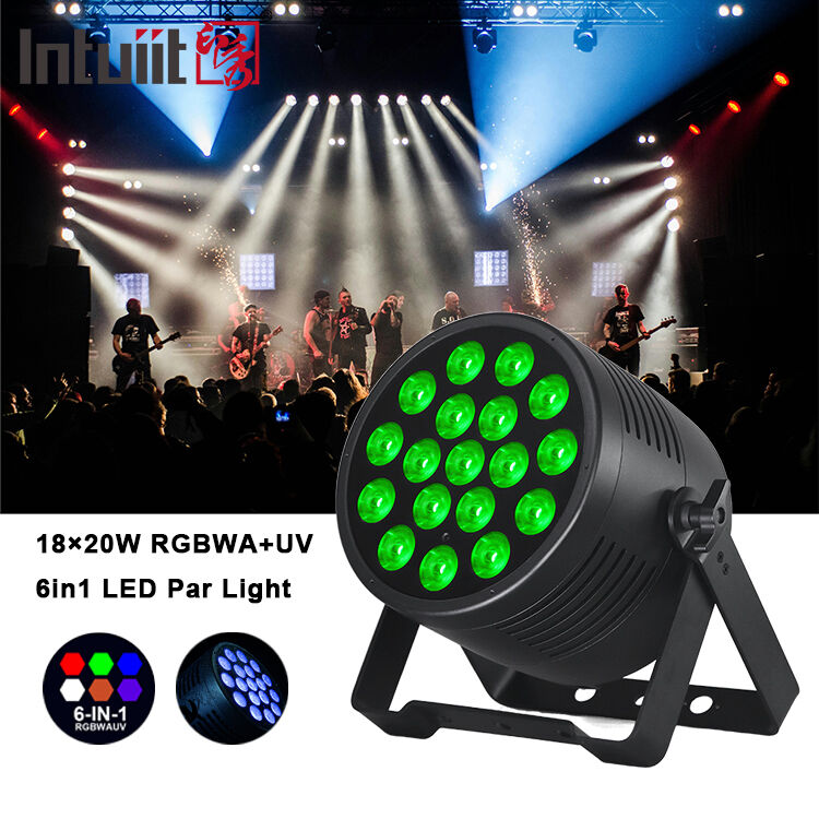 Außenbühnenlicht IP65 Wasserdicht 18x20W LED Par RGBWA+UV 6 in 1 DMX512 Waschlicht für Hochzeitsfeier Disco Veranstaltung Gebäudefassade